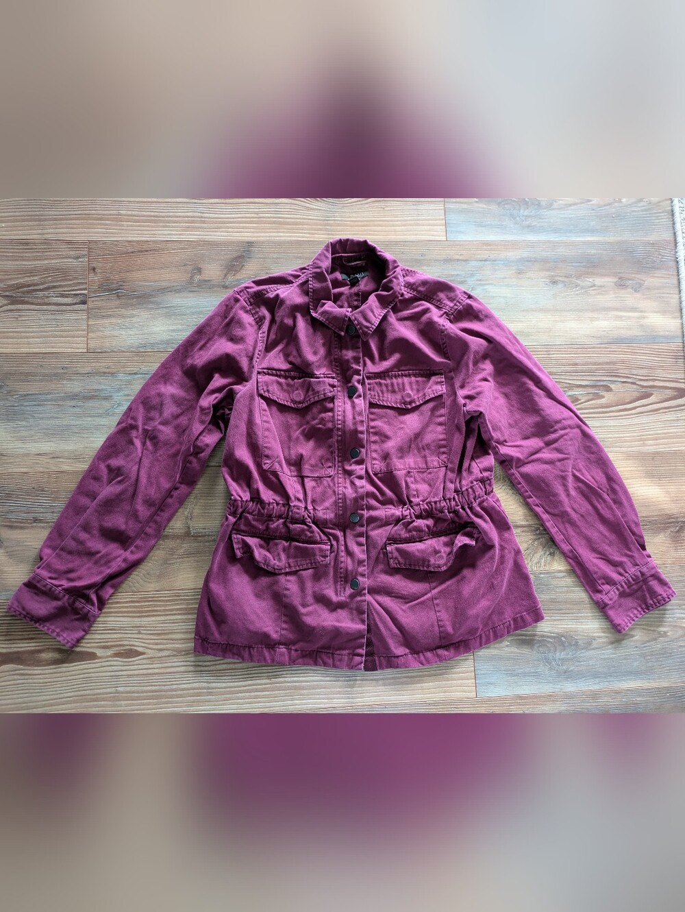 A.N.A A New‎ Approach Fuchsia Purple Utility Safari Cargo Full Zip Jacket Large